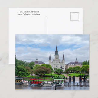 St Louis Cathedral from Artillery Park postcard