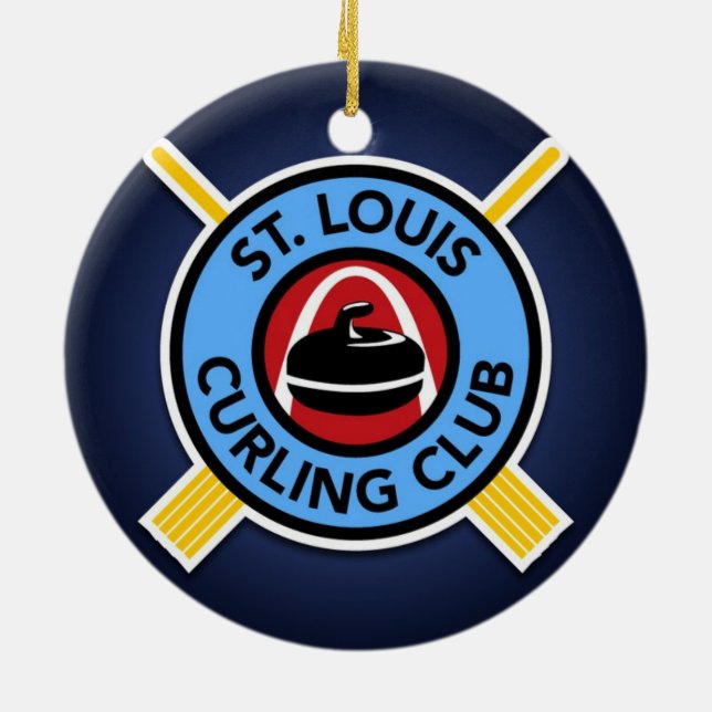 St Louis Curling Club Ceramic Ornament (Back)
