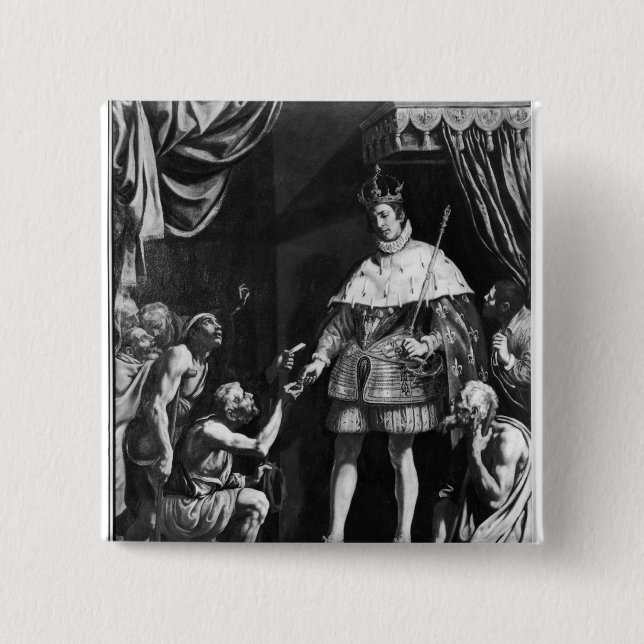 St. Louis  Distributing Alms, c.1615-20 2 Inch Square Button (Front)