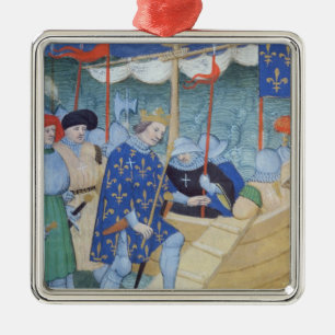 St. Louis embarking for the Crusades Metal Ornament