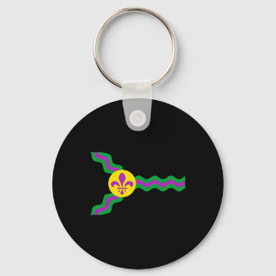 St. Louis Flag Mardi Gras Mardi Gras Soulard Keychain