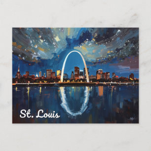 St Louis Gateway Arch City Art Postcard