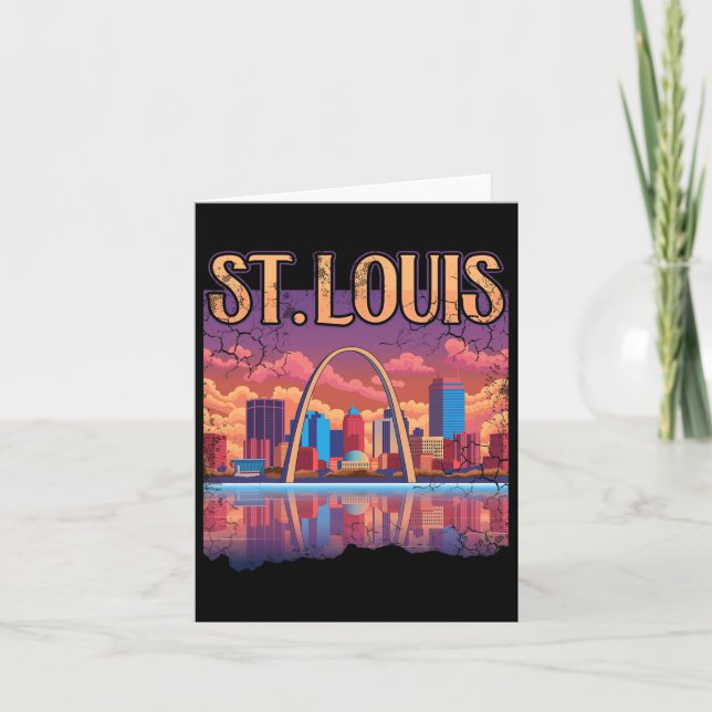 St Louis Gateway Arch Missouri Cityscape Skyline  Card (Front)