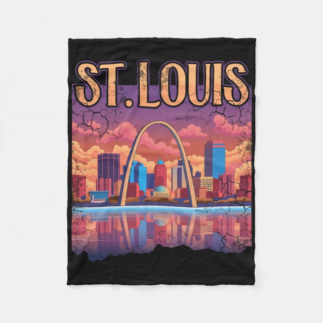 St Louis Gateway Arch Missouri Cityscape Skyline  Fleece Blanket (Front)