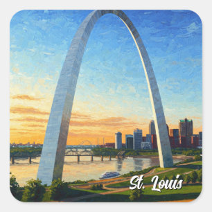 St Louis Gateway Arch Travel Square Sticker