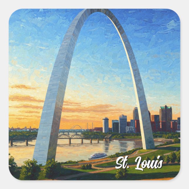St Louis Gateway Arch Travel Square Sticker (Front)