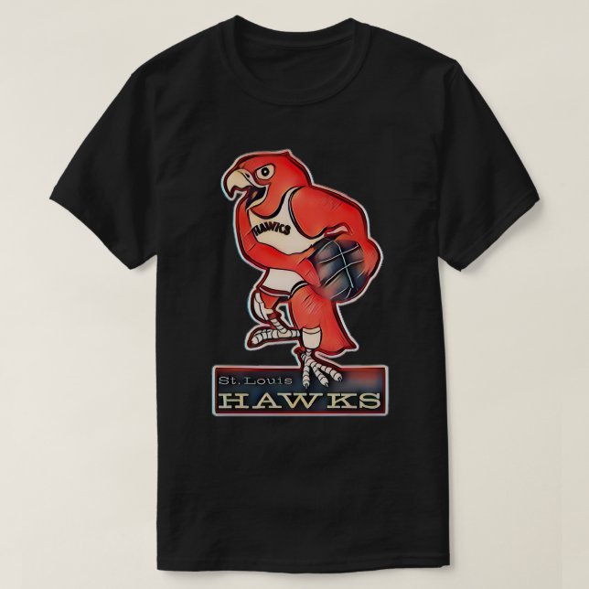 St Louis Hawks Basketball T-Shirt (Design Front)
