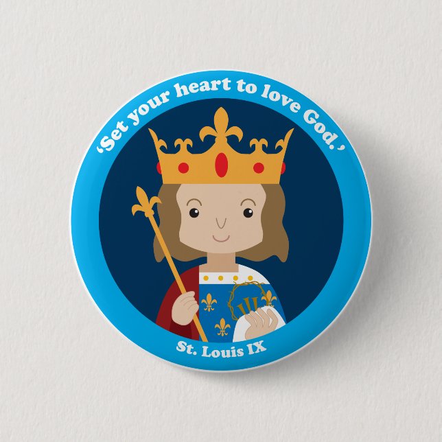 St. Louis IX 2 Inch Round Button (Front)