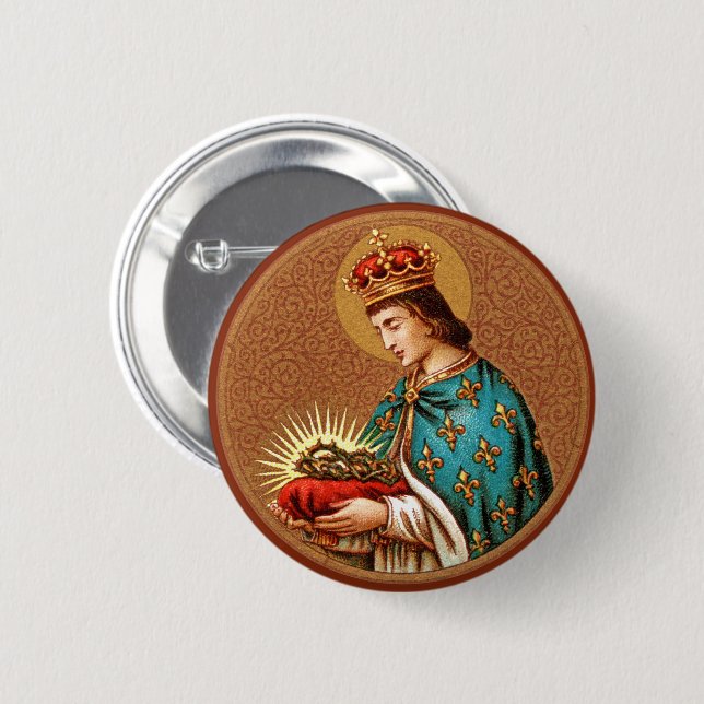 St. Louis IX (Detail; ‘Medallion’ Only; BK 065) 2 Inch Round Button (Front & Back)