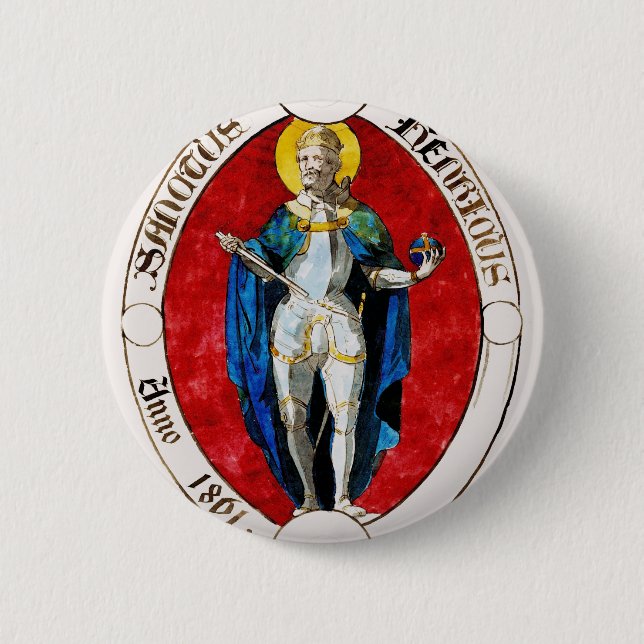 St. Louis IX of France Patron of Kings 2 Inch Round Button (Front)