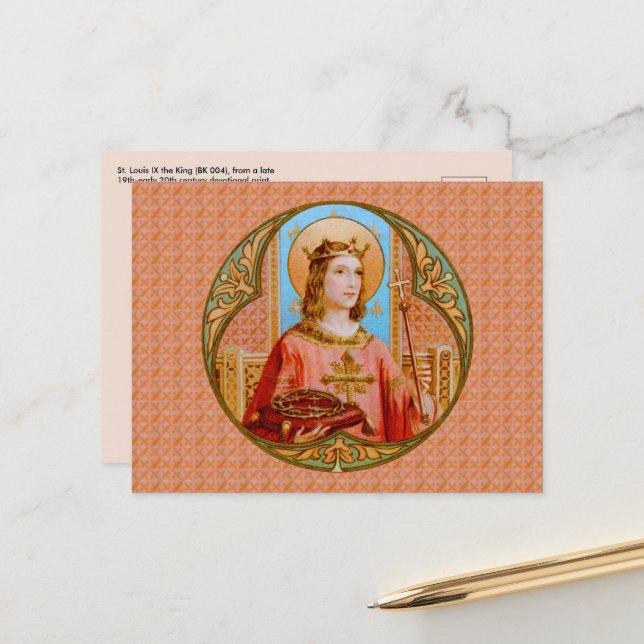 St. Louis IX the King (BK 004) Postcard (Front/Back In Situ)