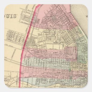 St Louis Map by Mitchell Square Sticker