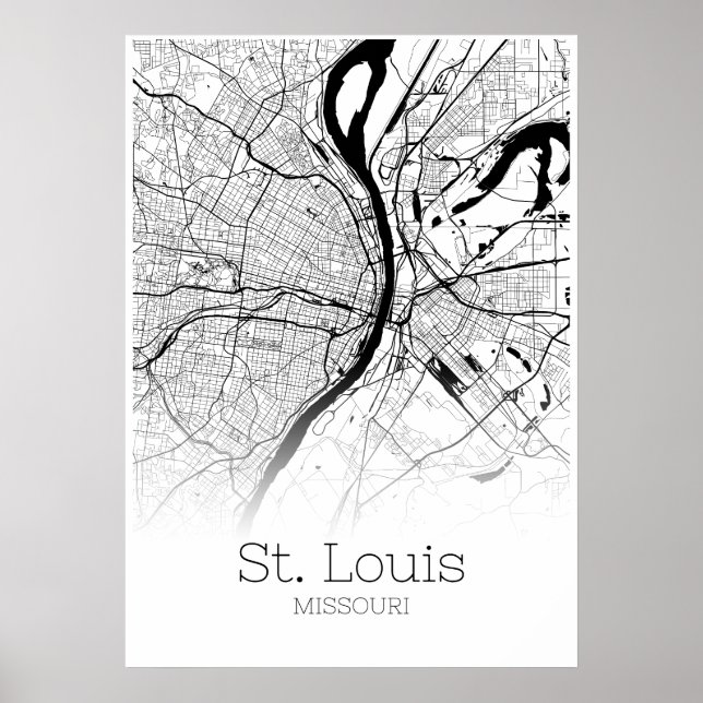 St. Louis Map - Missouri - City Map Poster (Front)