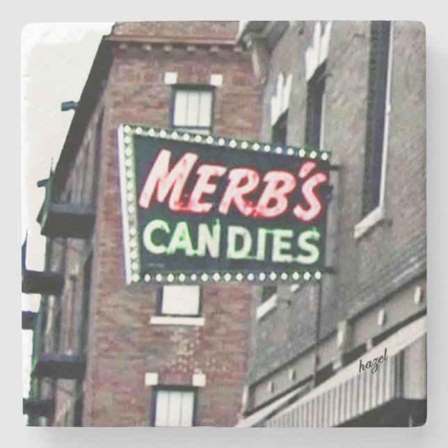 St. Louis, Merbs Candy,Saint Louis Marble Coasters (Front)