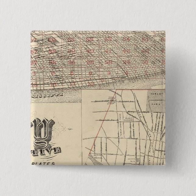 St. Louis, Missouri 2 Inch Square Button (Front)