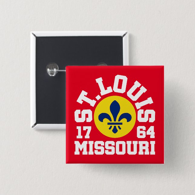 St. Louis,Missouri 2 Inch Square Button (Front & Back)