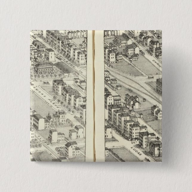 St. Louis, Missouri 3 2 Inch Square Button (Front)