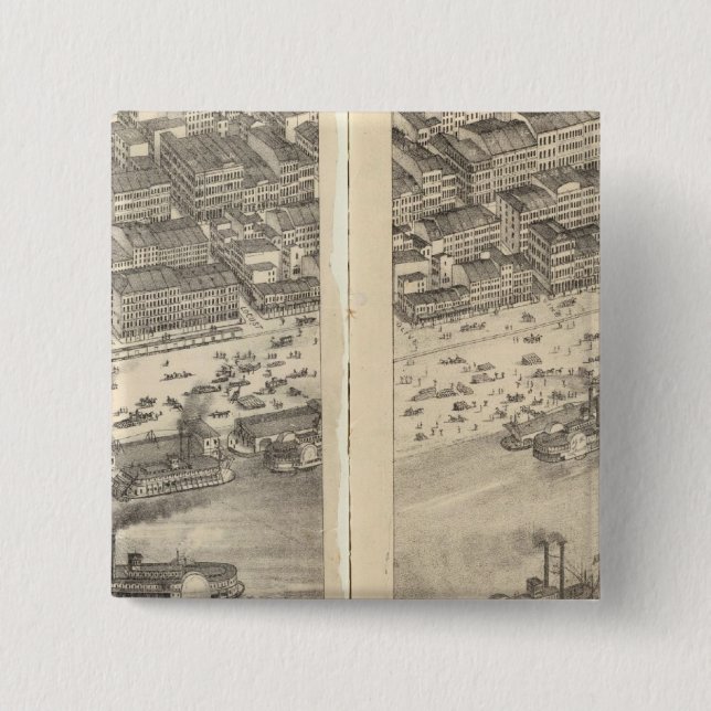 St. Louis, Missouri 3 2 Inch Square Button (Front)