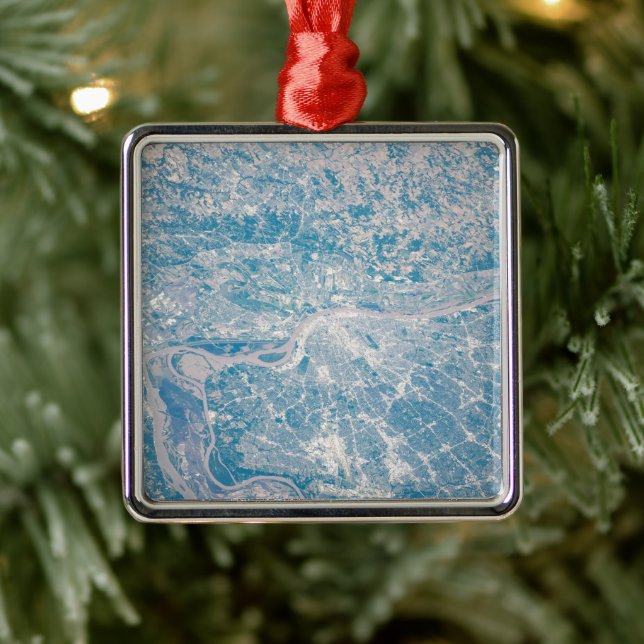 St. Louis, Missouri Along The Mississippi River. Metal Ornament (Tree)
