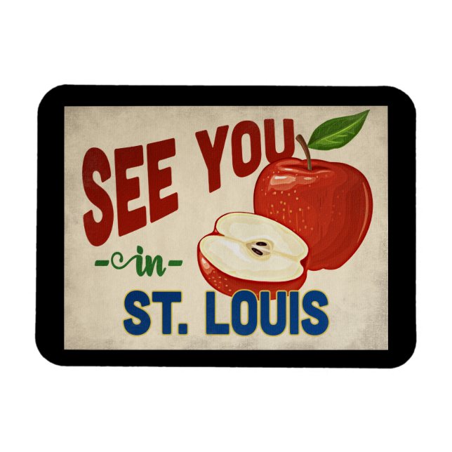 St. Louis Missouri Apple - Vintage Travel Magnet (Horizontal)