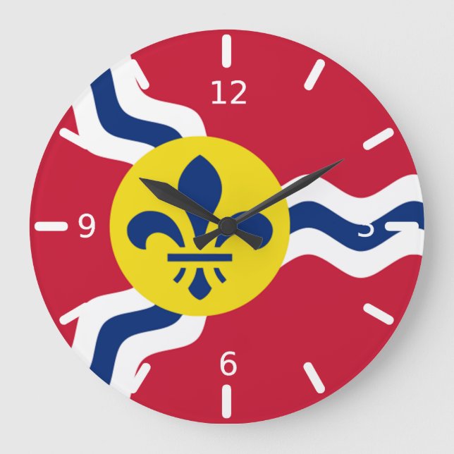 St. Louis (Missouri) flag Large Clock (Front)