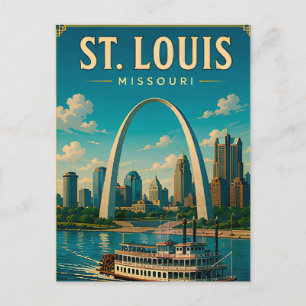 🌉 St Louis Missouri Gateway Arch Views Postcard