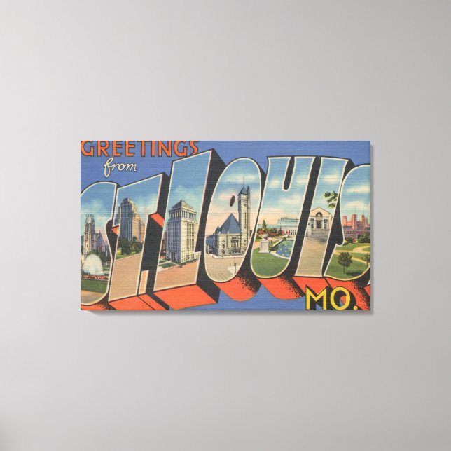St. Louis, Missouri - Large Letter Scenes Canvas Print (Front)