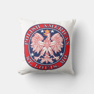 St. Louis Missouri Polish Eagle Throw Pillow