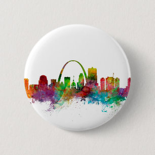 St Louis Missouri Skyline 2 Inch Round Button