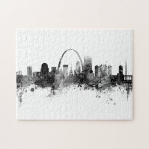 St Louis Missouri Skyline Black White Jigsaw Puzzle