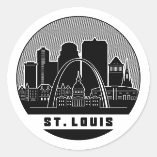 St. Louis Missouri Skyline Classic Round Sticker