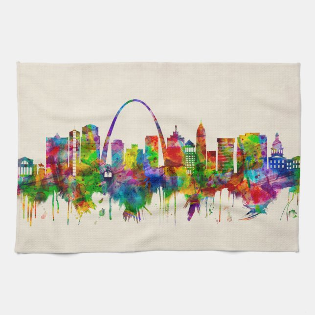 St. Louis Missouri Skyline Kitchen Towel (Horizontal)