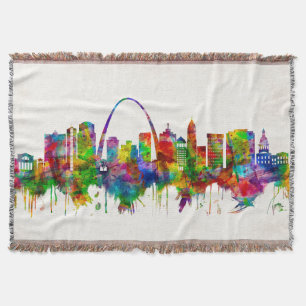 St. Louis Missouri Skyline Throw Blanket