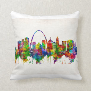 St. Louis Missouri Skyline Throw Pillow