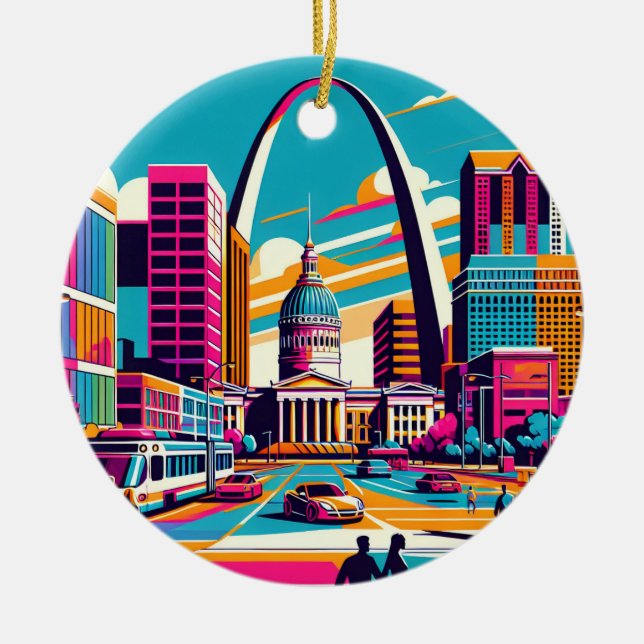 St Louis, Missouri | The Gateway Arch  Ceramic Ornament (Front)