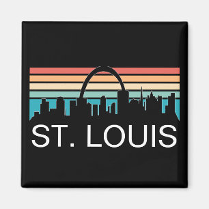 ST. LOUIS MISSOURI VINTAGE SKYLINE SUNSET MAGNET