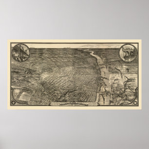 St. Louis, MO Panoramic Map - 1876 Poster