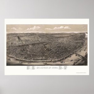 St Louis, MO Panoramic Map - 1895 Poster