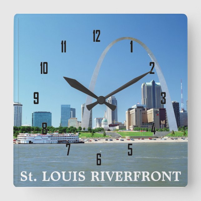 St. LOUIS RIVERFRONT Square Wall Clock (Front)
