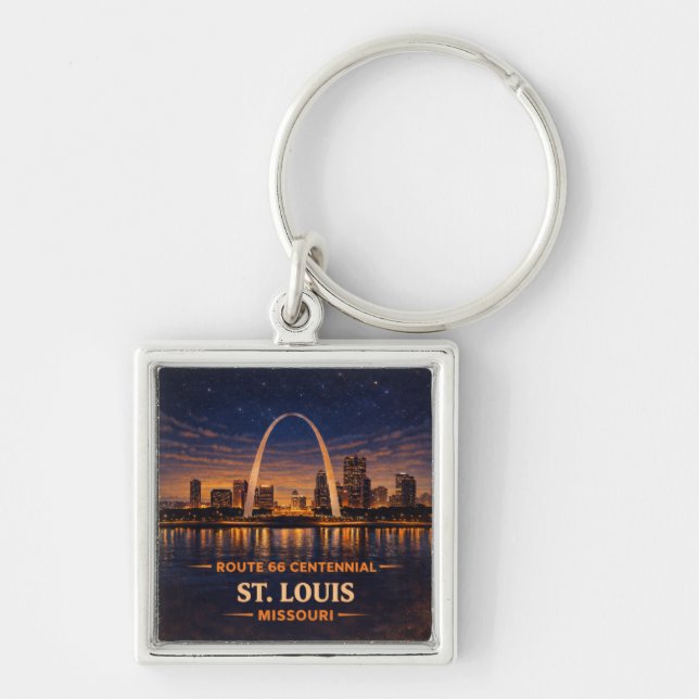 St Louis Route 66 Gateway Arch Centennial Keychain (Front)