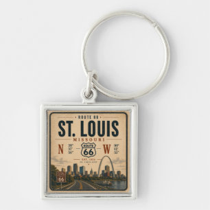 St Louis Route 66 Key Charm Keychain