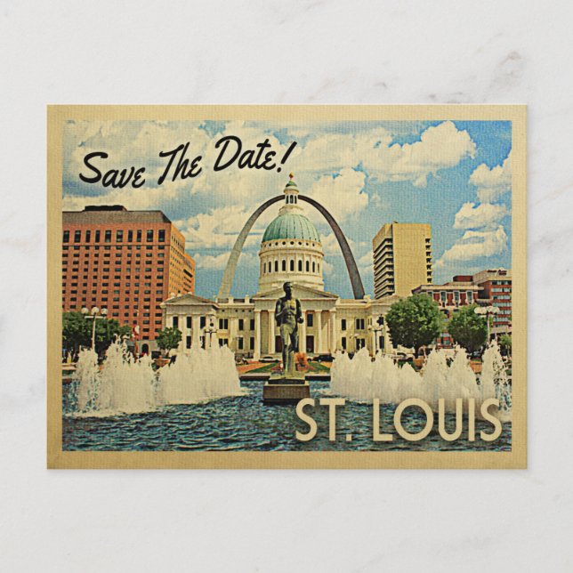 St Louis Save The Date Missouri Saint Louis Announcement Postcard (Front)