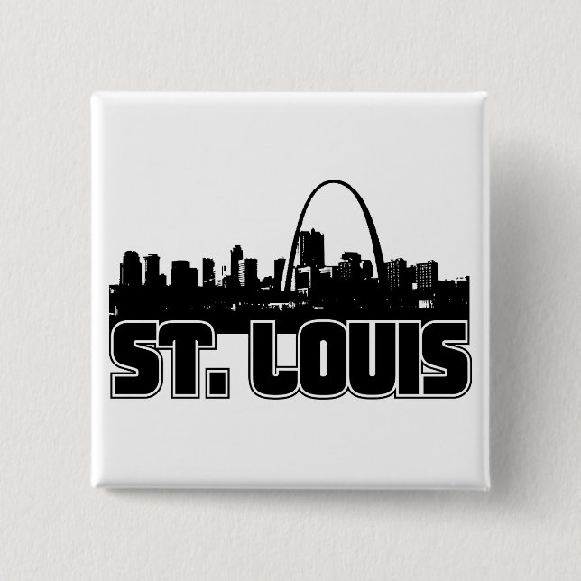 St Louis Skyline 2 Inch Square Button (Front)