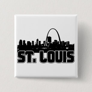 St Louis Skyline 2 Inch Square Button