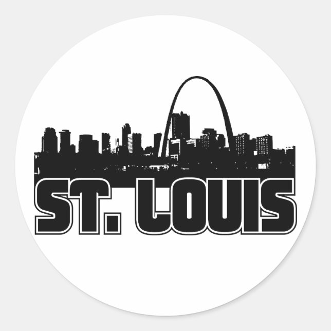 St Louis Skyline Classic Round Sticker (Front)