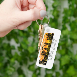 St. Louis Skyline Map Coordinates  Keychain