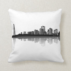 St. Louis Skyline Pillow (b/w)