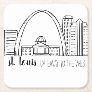 St. Louis Skyline Square Paper Coaster