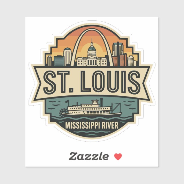 St. Louis Skyline Vintage Travel Badge (Sheet)