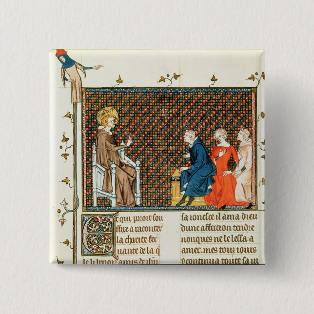 St. Louis teaching his children 2 Inch Square Button (Front)